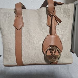 Like New Valentina Tan and Cream Women's Crossbody Bag